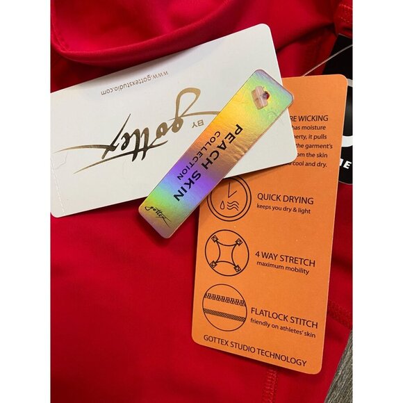 X by Gottex Peach Skin High RIse Capri Slimming Leggings Red Size M - Picture 7 of 9